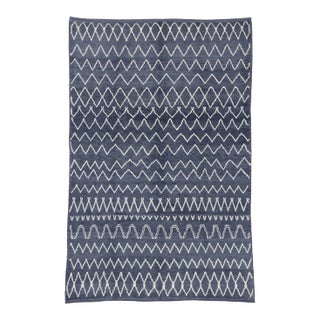 Navy Blue Moroccan Area Rug - 06'02 X 09'06 For Sale