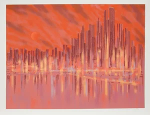 Metropolis, Richard Florsheim Lithograph, Signed and Numbered in Pencil