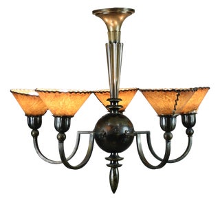 Swedish Grace Ceiling Lamp by Harald Notini for Böhlmarks. Sweden, 1925 For Sale