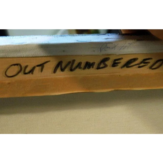 "Out Numbered" Original Oil on Canvas by Robert Hagan Hand signed by the artist Art Size: 24" x 30" Certificate of...