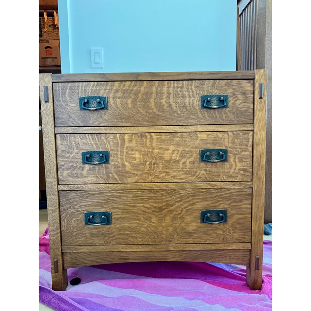 Arts & Crafts Stickley Mission Three Drawer Nightstand-Set of 2 For Sale - Image 3 of 5