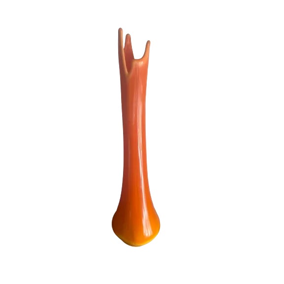 1970s Orange Slag Glass Vase For Sale In Washington DC - Image 6 of 6