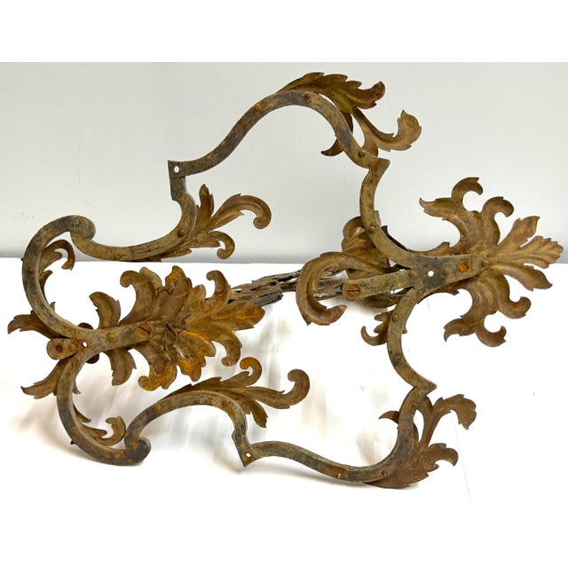 Gold Large Pair Venetian Gilt & Polychromed Tole Candle Sconces Italy, circa 1890s For Sale - Image 8 of 18