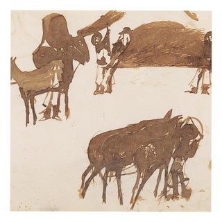 Espiga Pinto, Animalistic Composition, 1960s, Watercolor For Sale