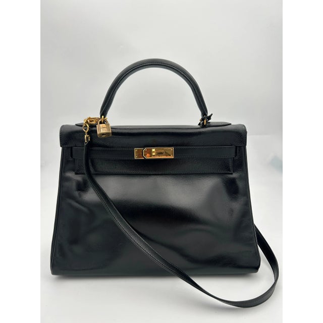 Hermès Black Box Leather Kelly 1998 For Sale In New York - Image 6 of 12