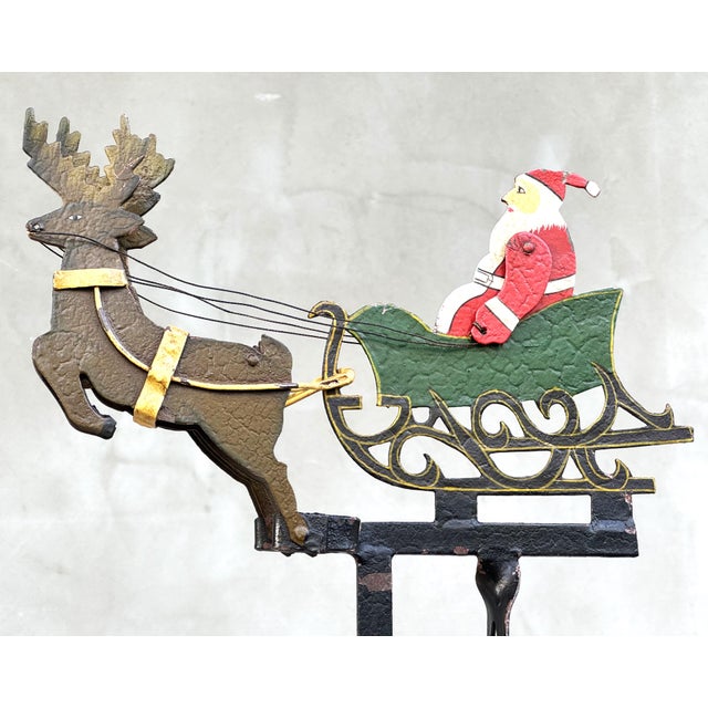 1950s Vintage Folk Art Santa Sleigh Balancing Toy, 1950s For Sale - Image 5 of 16