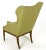 1940s 1940s Italianate Mahogany and Sage Linen Upholstery Wing Chair For Sale - Image 5 of 9