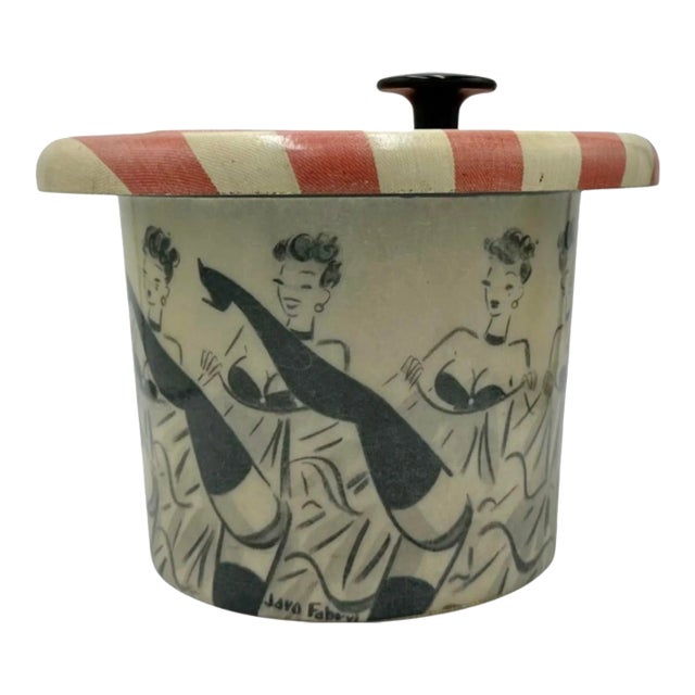 Vintage Jaro Fabry Moulin Rouge Can Can Dancers Ice Bucket For Sale