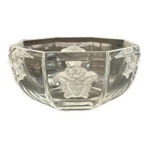 Versace by Rosenthal Crystal Medusa Faceted Bowl