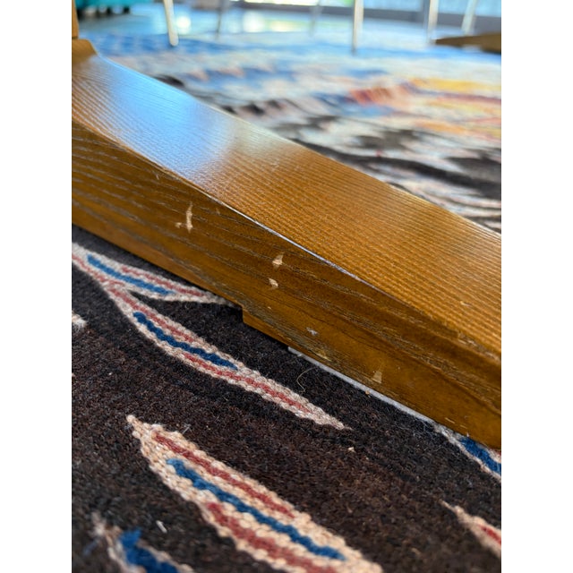 Custom Wood Oval Dining Table - Brass Accents Attributed to O&g Studio For Sale - Image 13 of 13