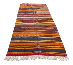 Vintage Tribal Striped Design Kilim Rug