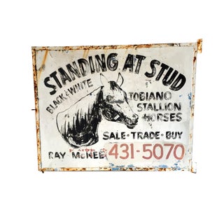 Antique Double Sided Americana Horse Sign For Sale