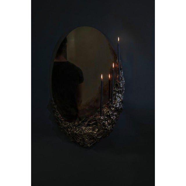 Contemporary People II Mirror in Cast Bronze by William Guillon For Sale - Image 3 of 10