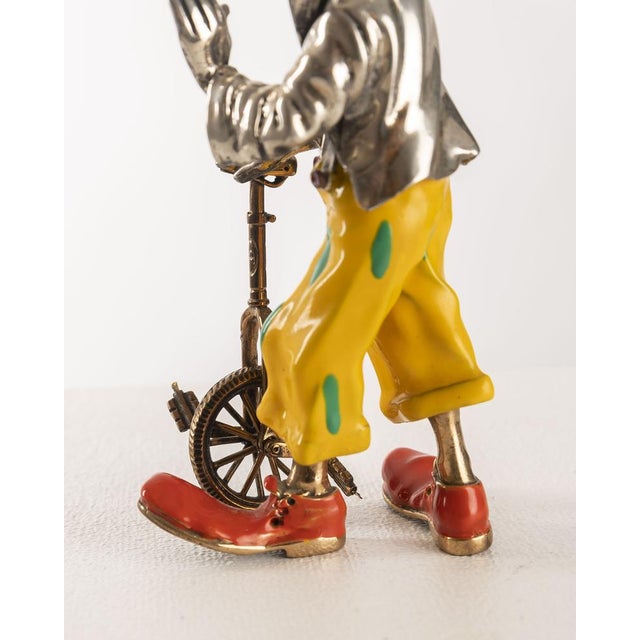 Mid-Century Modern Italian Clowns in Enamelled Sterling Silver from Sorini, Italy, 1970s, Set of 2 For Sale - Image 3 of 18