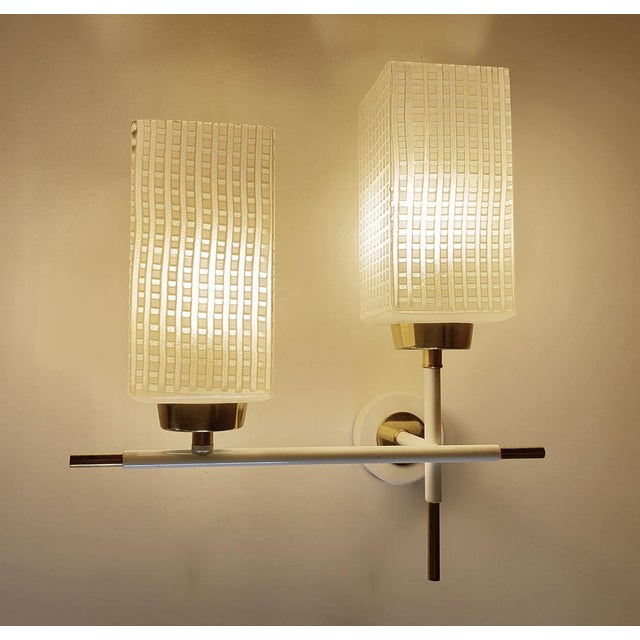 Mid-Century Modern French Glass Sconces, 1960s, Set of 2 For Sale - Image 14 of 18