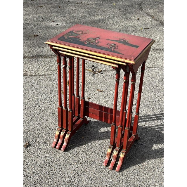 Edwardian Red Nesting Tables, Set of 3 For Sale - Image 6 of 18
