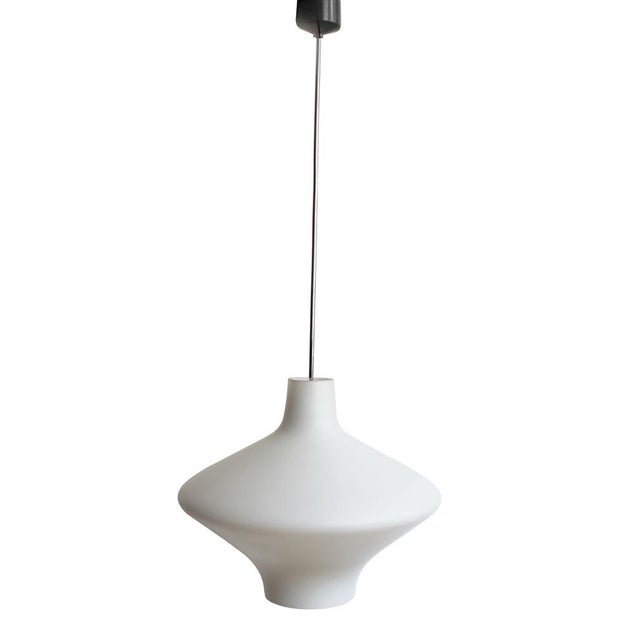 White Opaque Ceiling Lamp, 1960s For Sale - Image 11 of 11