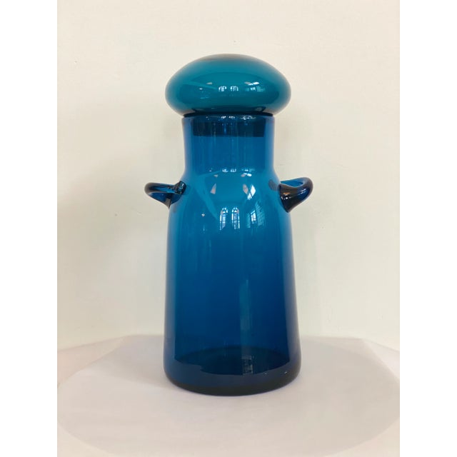 Royal Blue 1970s Blue Lidded Blenko Jar by John Nickerson For Sale - Image 8 of 8