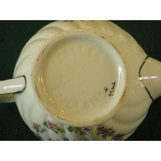Vintage Rose Tea Pot, by Sadler England, Beautiful Fine Porcelain, Signed Stamped For Sale - Image 4 of 12