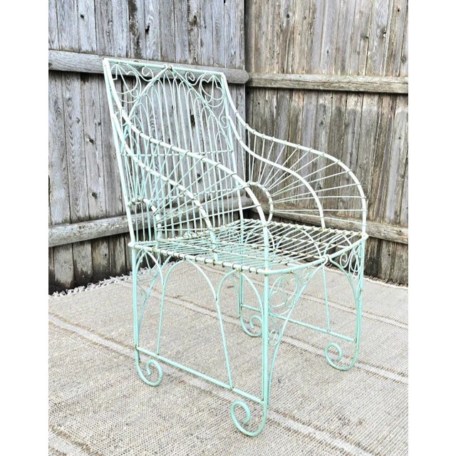 Mid 20th Century Vintage Wrought Iron Outdoor Patio Furniture, Attributed For Sale - Image 5 of 10