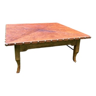 Bausman Leather Top Cocktail Table For Sale