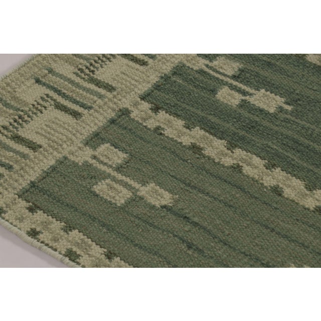 Contemporary Rug & Kilim’s Scandinavian-Inspired Rug, Swedish Minimalist Geometry in Green For Sale - Image 3 of 8