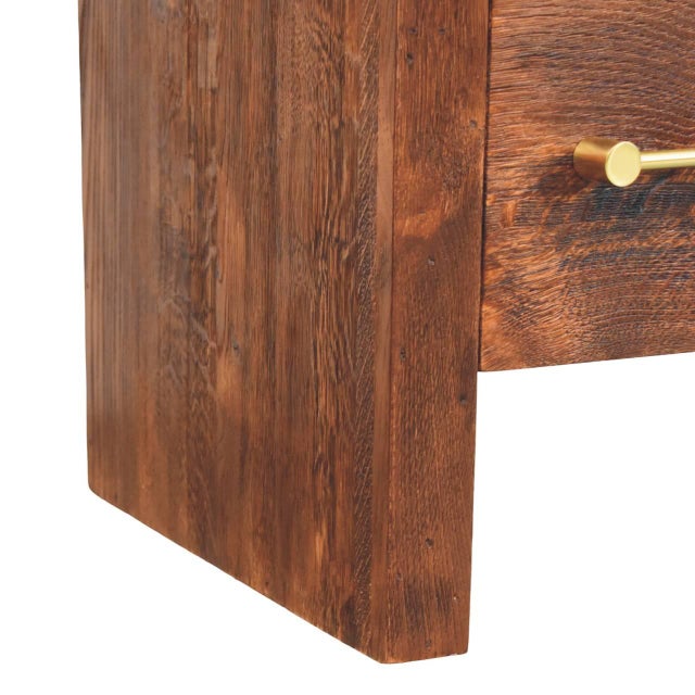 2020s Tiger Oak and Mango Wood 1-Drawer Open-Shelf Nightstand For Sale - Image 5 of 8