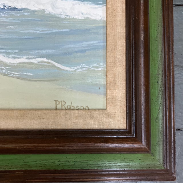 Original 12 x 16 painting on stretched canvas signed bottom right overall size with original frame with linen liner is...