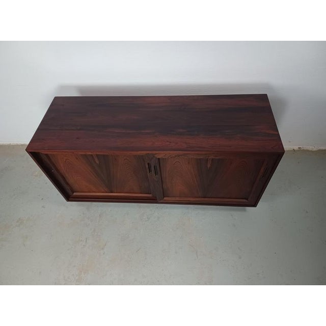 Restored and Refinished Danish Rosewood Sideboard Cabinet, 1970s For Sale - Image 3 of 11