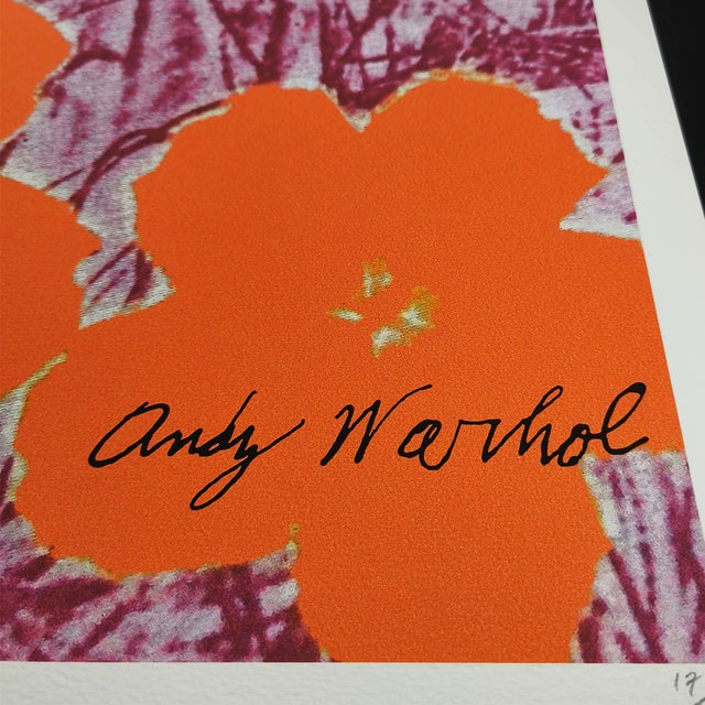 Pop Art 1980s After Andy Warhol "Flowers" Limited Edition Lithograph by Cmoa. For Sale - Image 3 of 7