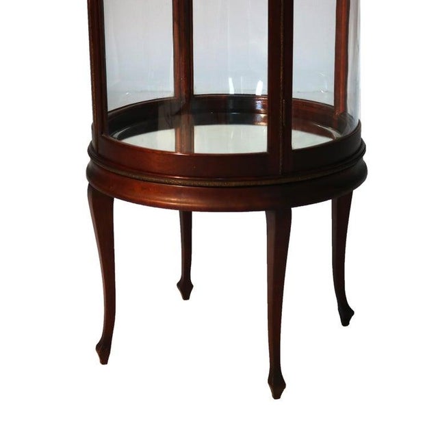 Antique Louis XVI Style Mahogany, Glass & Ormolu Round Vitrine C1910 For Sale - Image 11 of 15