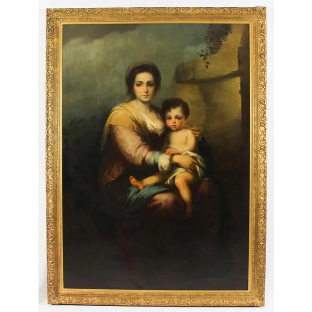 After Bartolomé Esteban Murillo, Our Lady of the Rosary, 19th Century, Oil on Canvas, Framed For Sale - Image 18 of 18