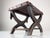 Colonial Curul Stool in Leather and Wrought Iron, Mexico, 1940s For Sale - Image 4 of 18
