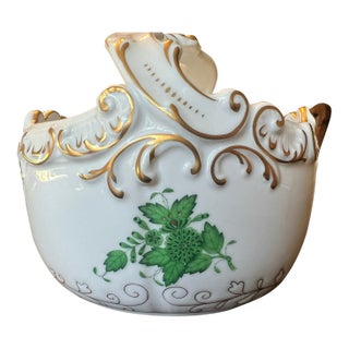 Herend Handled Oval Basket in Chinese Bouquet in Excellent Condition For Sale