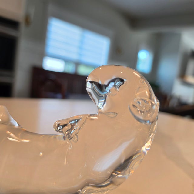 Modern 1980s Steuben Crystal Sea Otter Sculpture by James Houston For Sale - Image 3 of 17