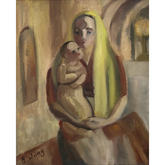 B. Jung, La mère et l'enfant, Oil on Canvas, Framed For Sale - Image 9 of 9