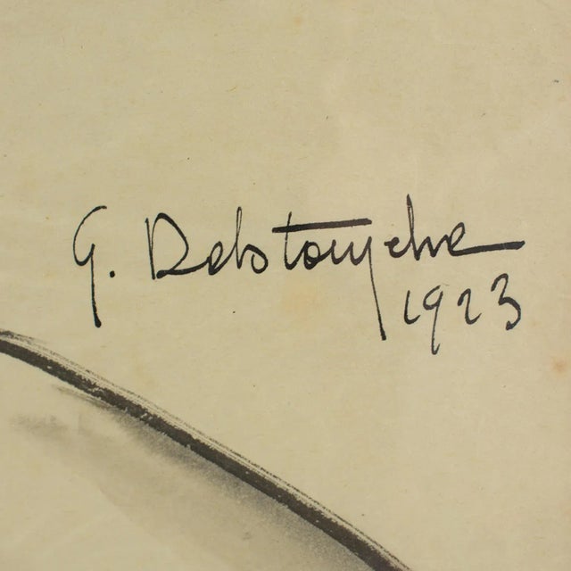 Female Nude Study Black Pencil Drawing by G. Debotoiyche For Sale In Atlanta - Image 6 of 13