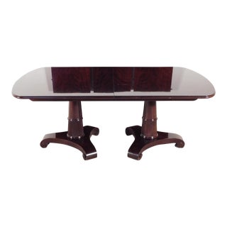 Baker Thomas Pheasant Empire Neoclassical Flame Mahogany Dining Banquet Table For Sale