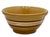 Nice Smaller 8 Inch Size Antique Thick - Heavy Brown & White Banded Yellow Ware Kitchen Batter Mixing Bowl - Late 1800s For Sale - Image 12 of 13