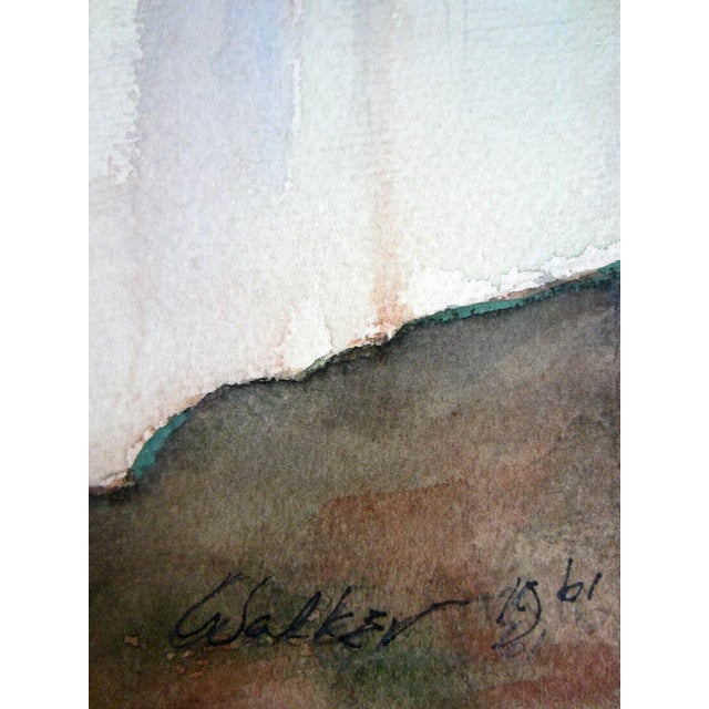 1960s Walker Still Life Mid Century Signed Watercolor Original Frame For Sale - Image 11 of 12