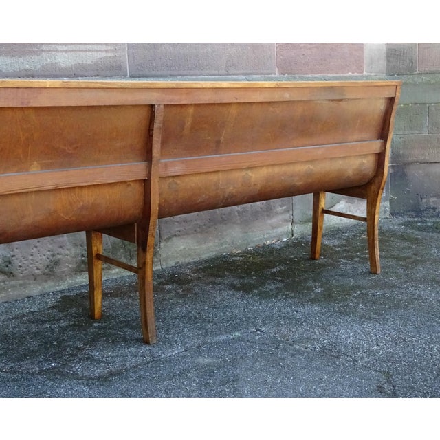 Wood Curved Wood Bistro Bench by DG Fischel France, 1930 For Sale - Image 7 of 15