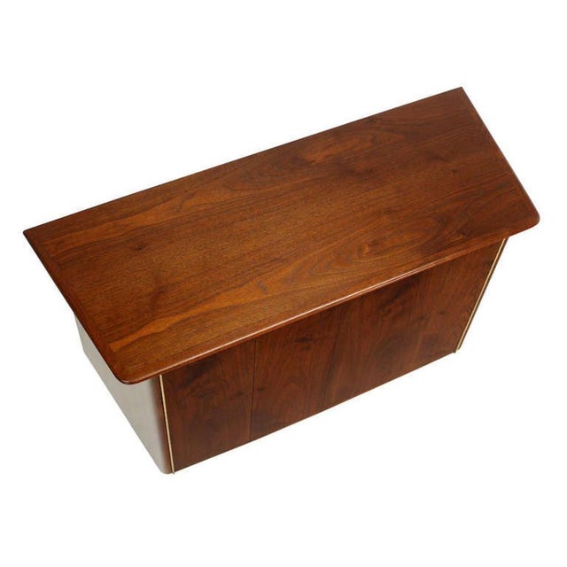 Pair HANGING Walnut Mid-Century Danish Modern Floating Dressers Console Cabinets For Sale - Image 6 of 10