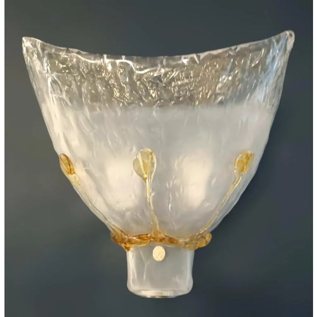 Italian 21st Century Frosted Murano Sconce For Sale - Image 3 of 11