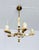 Gemstone Vintage 1980s Italian Onyx Brass Marble Chandelier Lighting Ceiling Fixture Light For Sale - Image 7 of 9