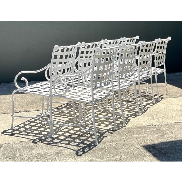 Vintage Brown Jordan Cast Aluminum “Florentine”:Dining Chairs - Set of 8 For Sale In West Palm - Image 6 of 12
