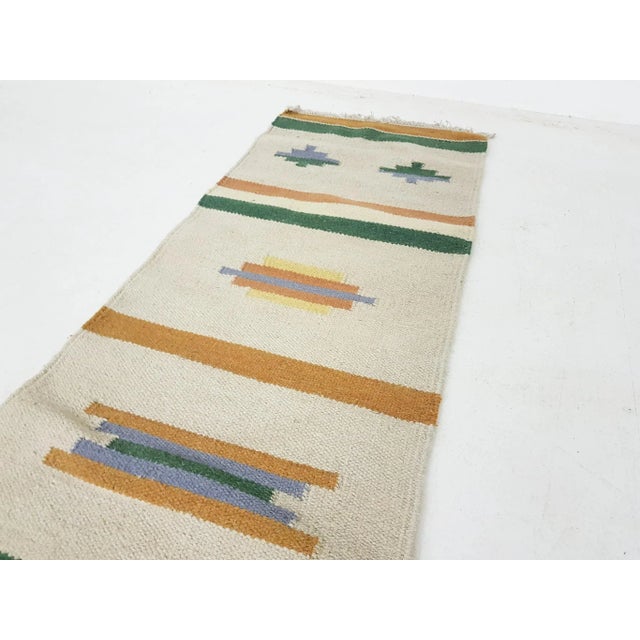Vintage Indian Woolen Rug For Sale - Image 3 of 4