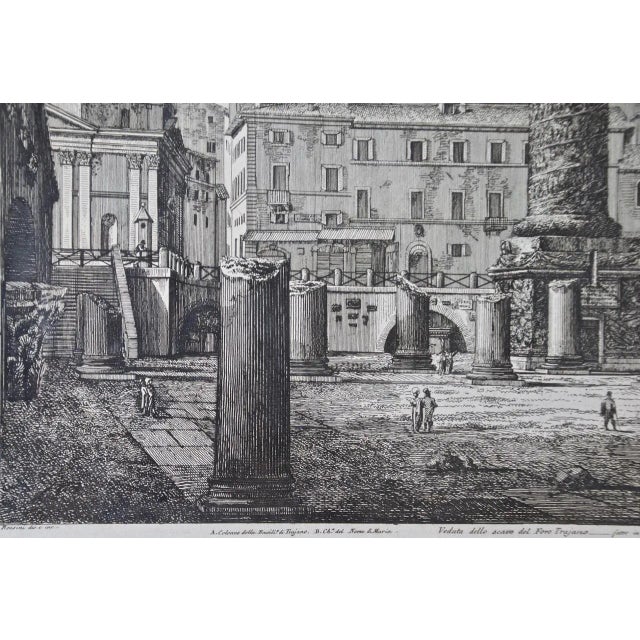 Luigi Rossini 19th Century Etching of the Ancient Column of Trajan in Rome by Luigi Rossini , 1823 For Sale - Image 11 of 12