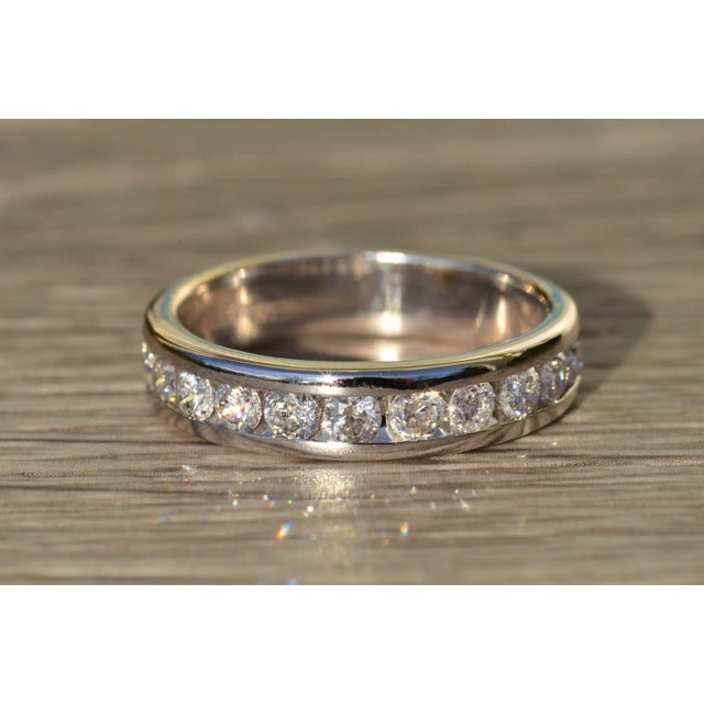 The Myles: Gentleman's 14K Channel Set Diamond Wedding Band For Sale In Philadelphia - Image 6 of 8