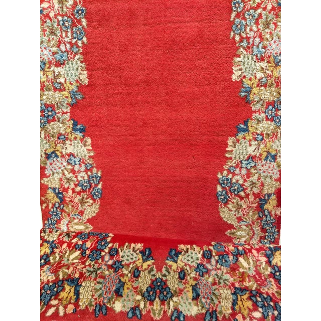 Vintage Persian Kerman Runner Rug, Hand-Knotted Wool, Floral Design, Red & Yellow, 3x13 For Sale - Image 13 of 15