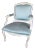 1950s Vintage Louis XV Style Armchair in Blue Gray Fabric For Sale
